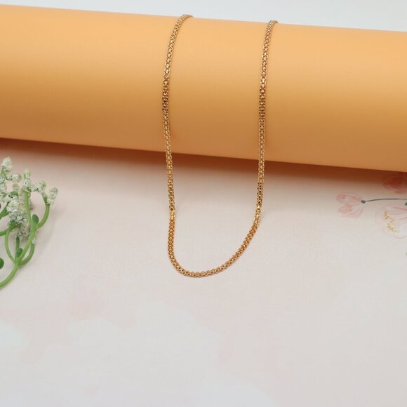"Classic Rose Gold Chain Necklace, Sleek Everyday Chain Design, XPNL0185 - Picture 10 of 12